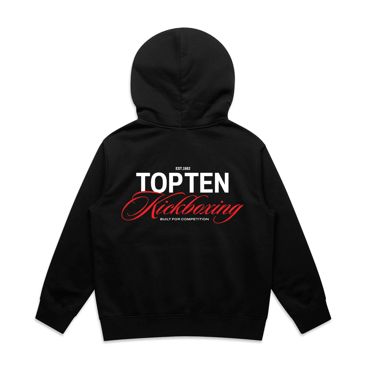 TOP TEN Kids Forged Hoodie (Red) - Black - Back