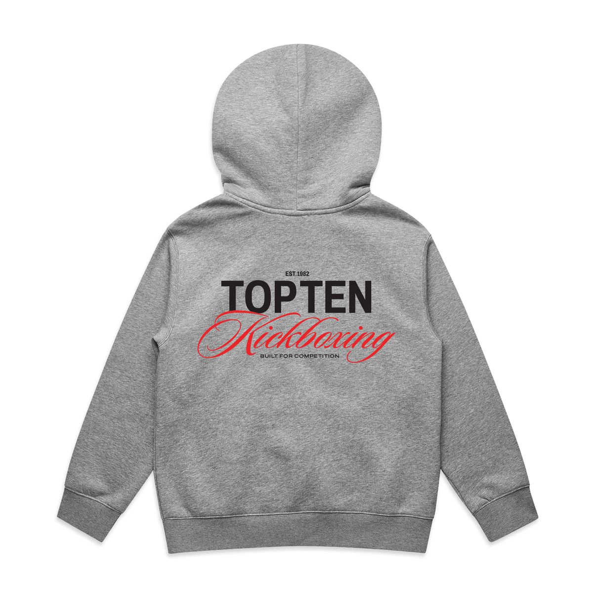 TOP TEN Kids Forged Hoodie (Red) - Grey - Back