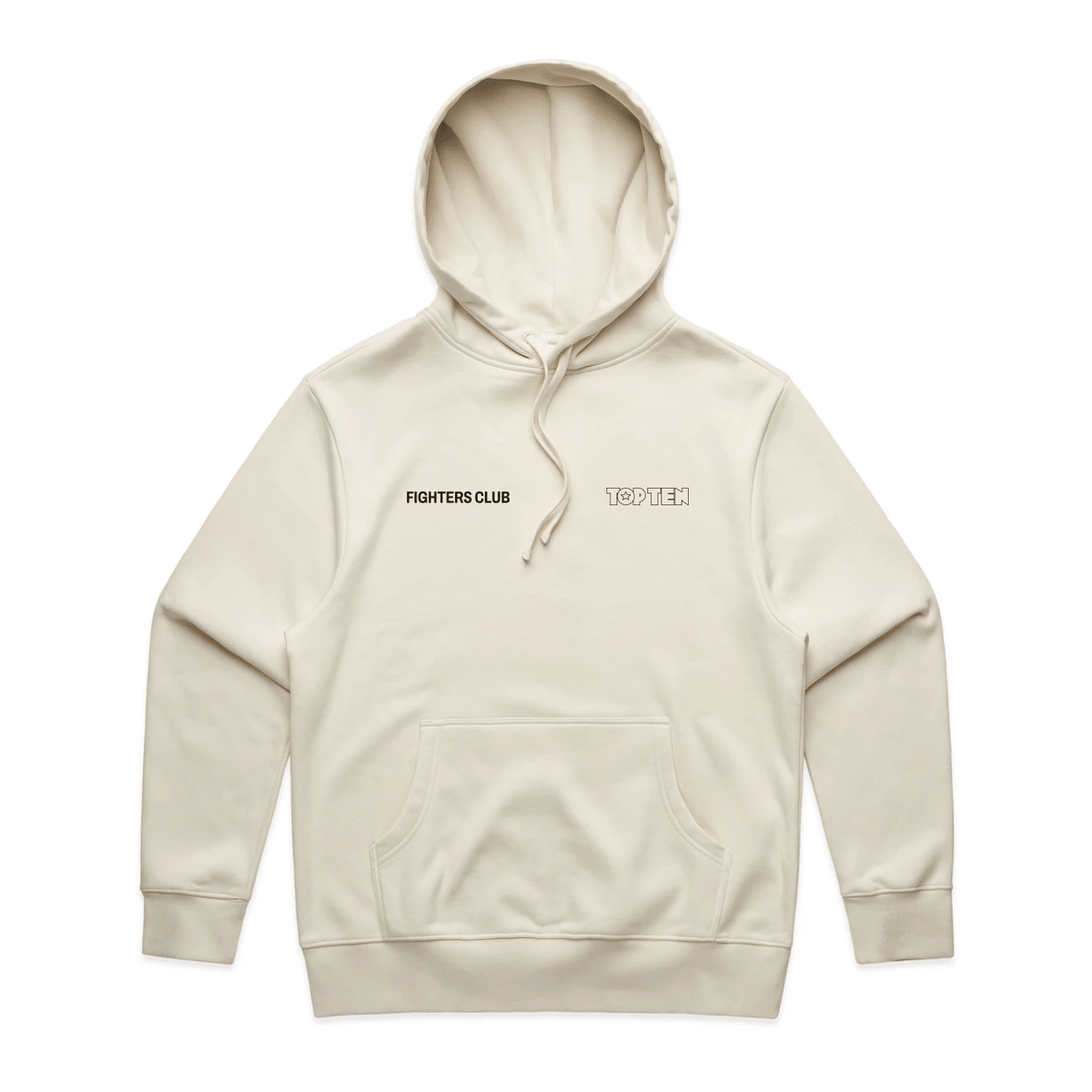 TOP TEN Men's Fighters Club Heavy Hoodie - Ecru - Front