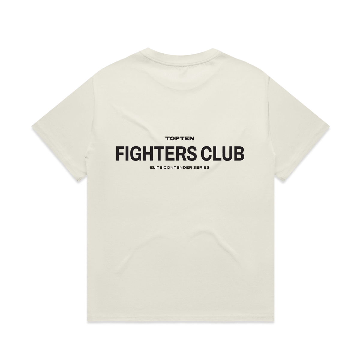 TOP TEN Men's Fighters Club Heavy T-Shirt - Ecru - Back