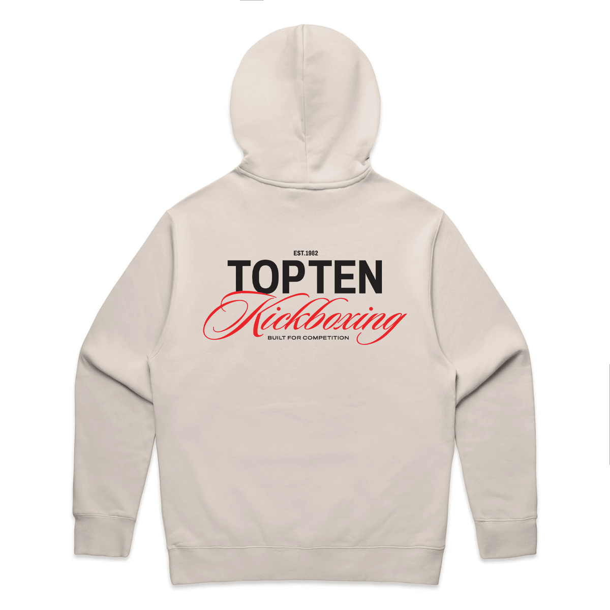 TOP TEN Men's Forged Hoodie (Red) - Cream - Back