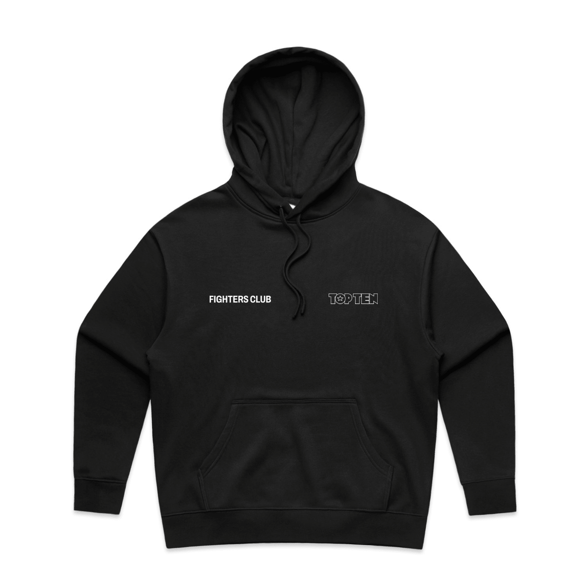 TOP TEN Women's Fighters Club Heavy Hoodie - Black - Front