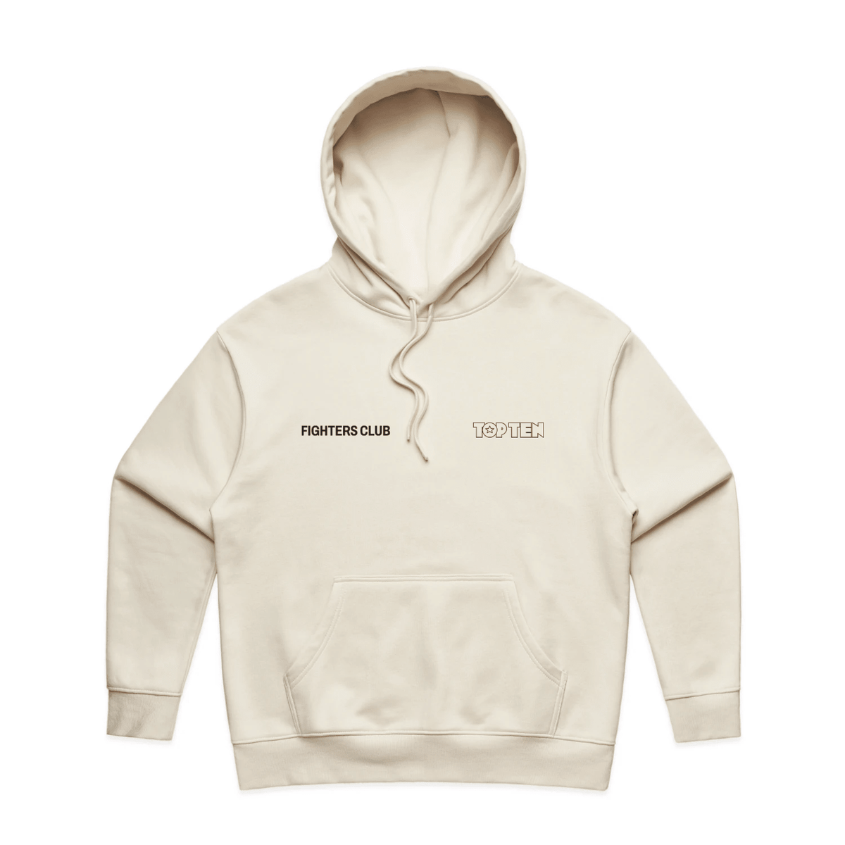 TOP TEN Women's Fighters Club Heavy Hoodie - Ecru - Front