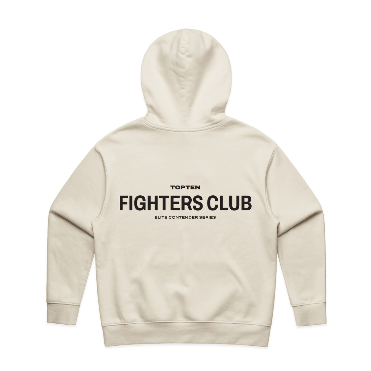 TOP TEN Women's Fighters Club Heavy Hoodie - Ecru - Back