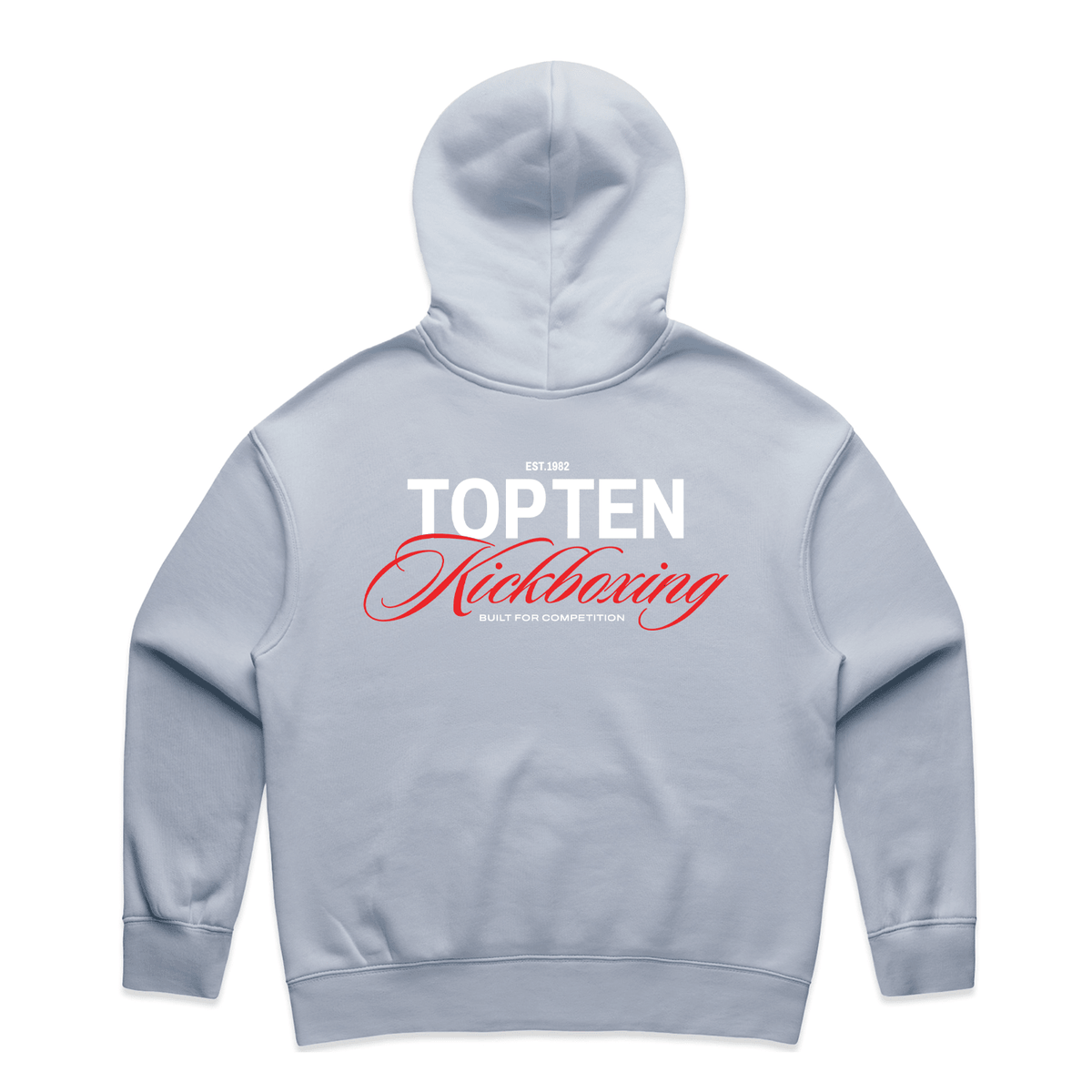 TOP TEN Women's Forged Hoodie (Red) - Baby Blue - Back