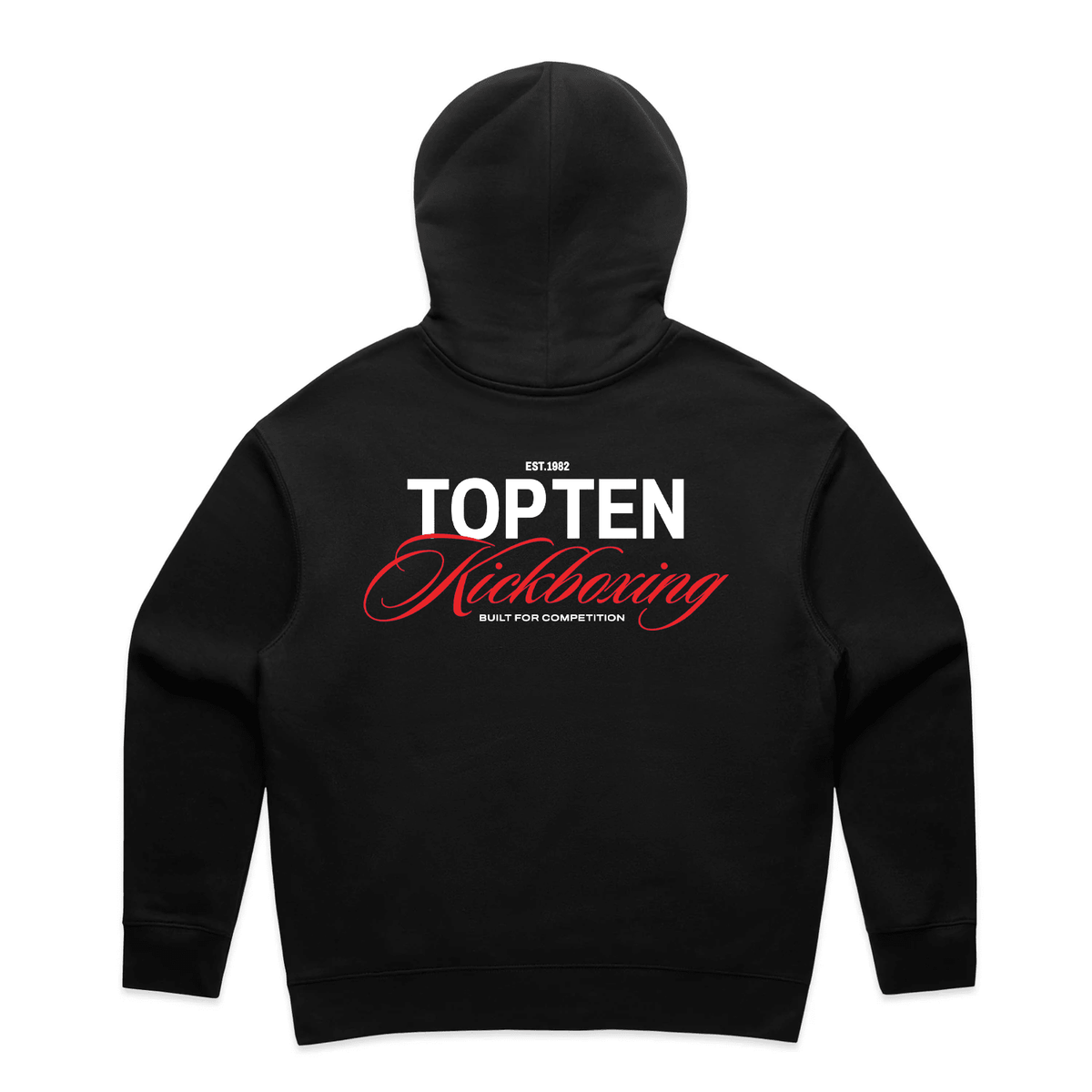 TOP TEN Women's Forged Hoodie (Red) - Black - Back