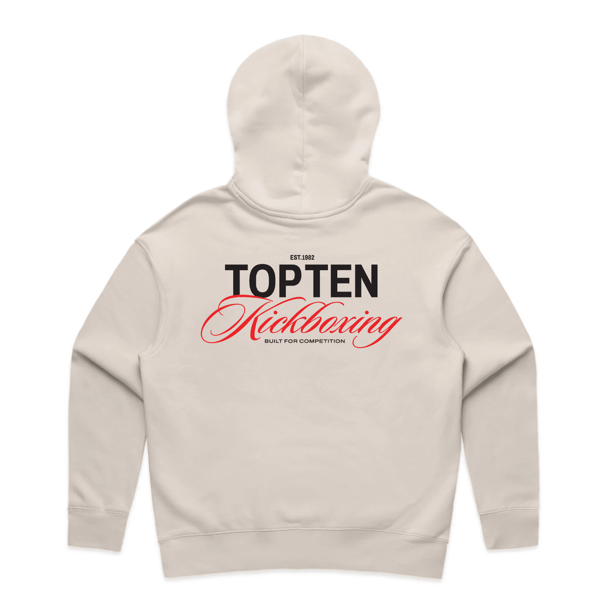 TOP TEN Women's Forged Hoodie (Red) - Cream - Back