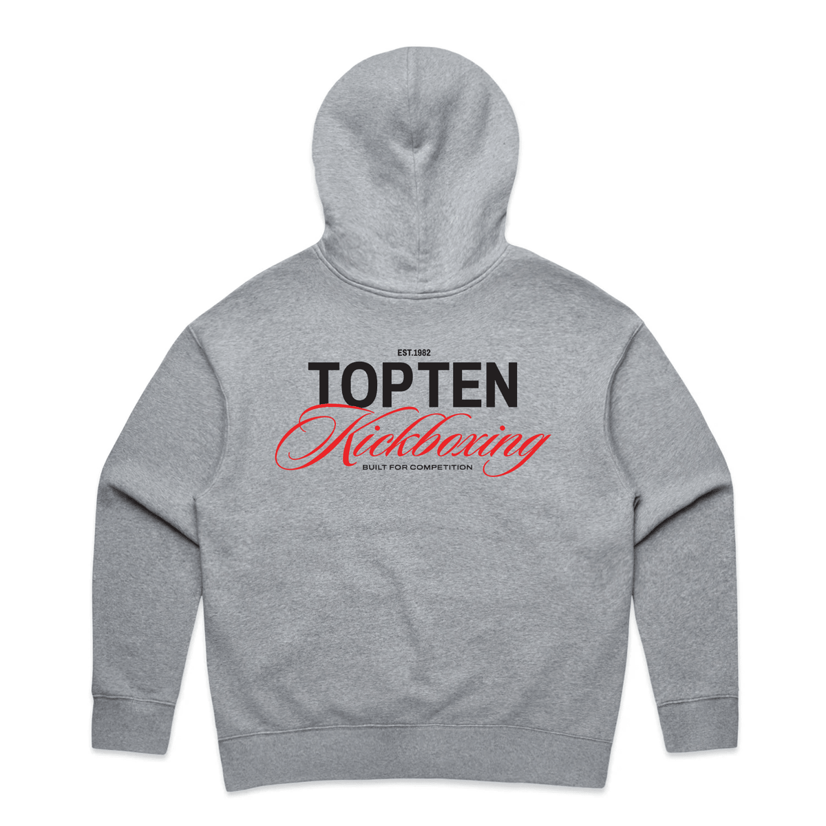 TOP TEN Women's Forged Hoodie (Red) - Grey - Back