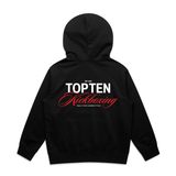 TOP TEN Kids Forged Hoodie (Red) - Black - Back