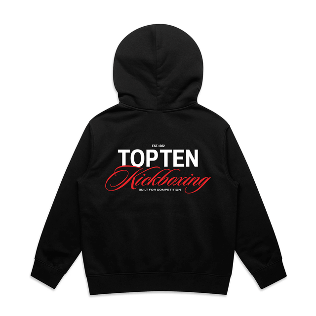 TOP TEN Kids Forged Hoodie (Red) - Black - Back