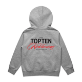 TOP TEN Kids Forged Hoodie (Red) - Grey - Back