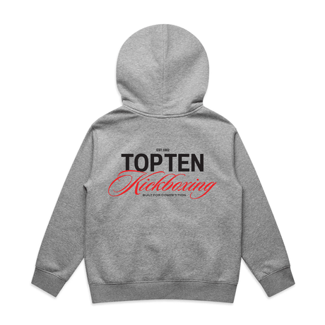 TOP TEN Kids Forged Hoodie (Red) - Grey - Back