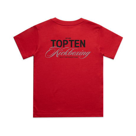 TOP TEN Kids Forged T-Shirt (Red Tee) - Red - Back