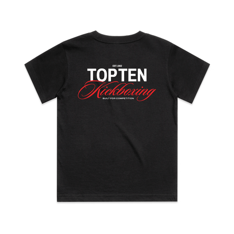 TOP TEN Kids Forged T-Shirt (Red) - Black - Back