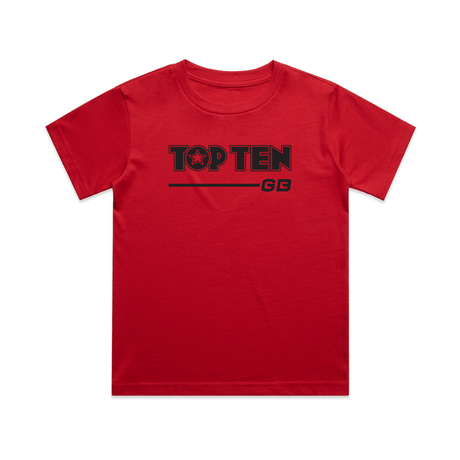 TOP TEN Kids Walkout T-Shirt - Red - Front