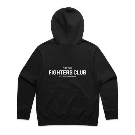 TOP TEN Men's Fighters Club Heavy Hoodie - Black - Back