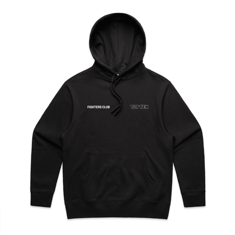 TOP TEN Men's Fighters Club Heavy Hoodie - Black - Front