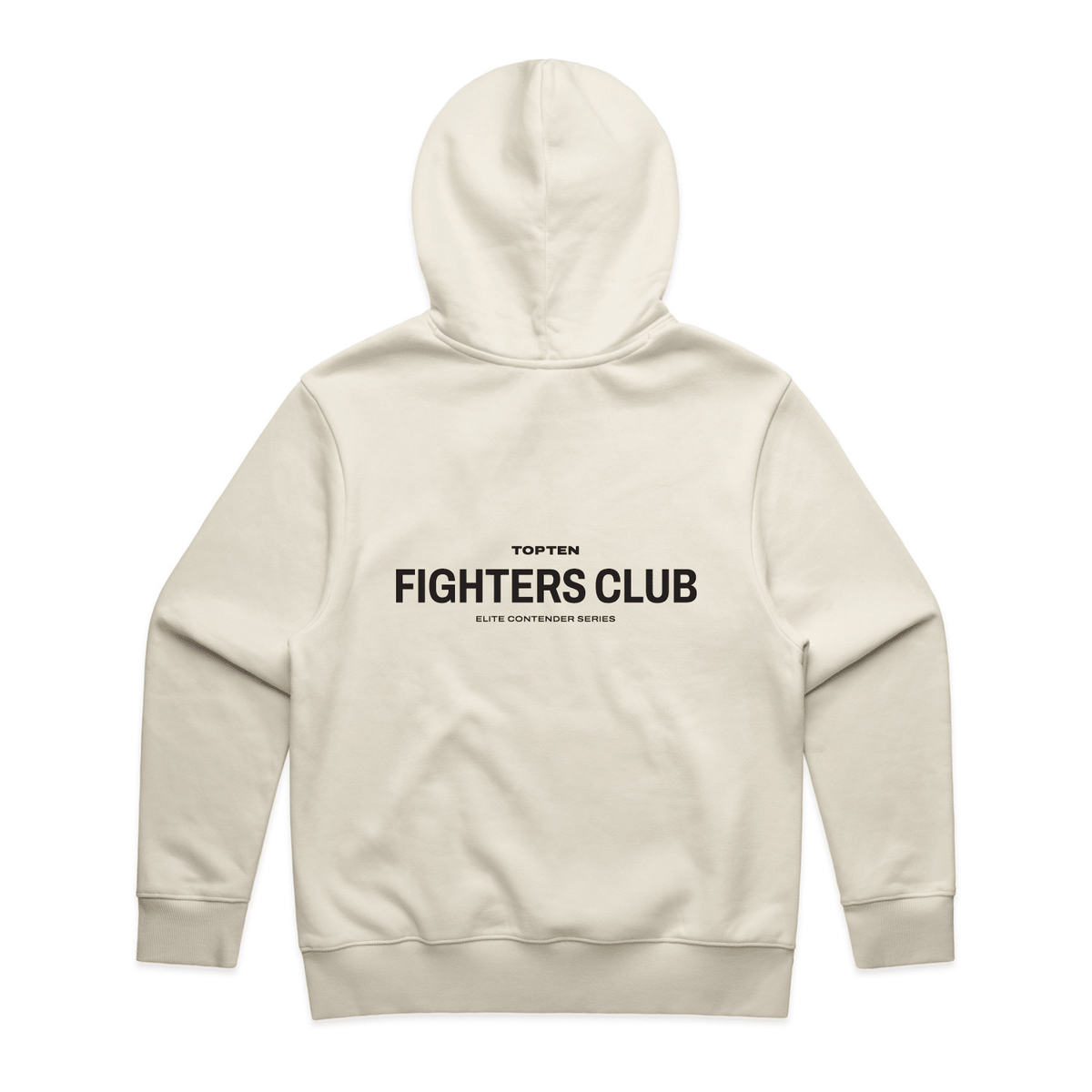 TOP TEN Men's Fighters Club Heavy Hoodie - Ecru - Back