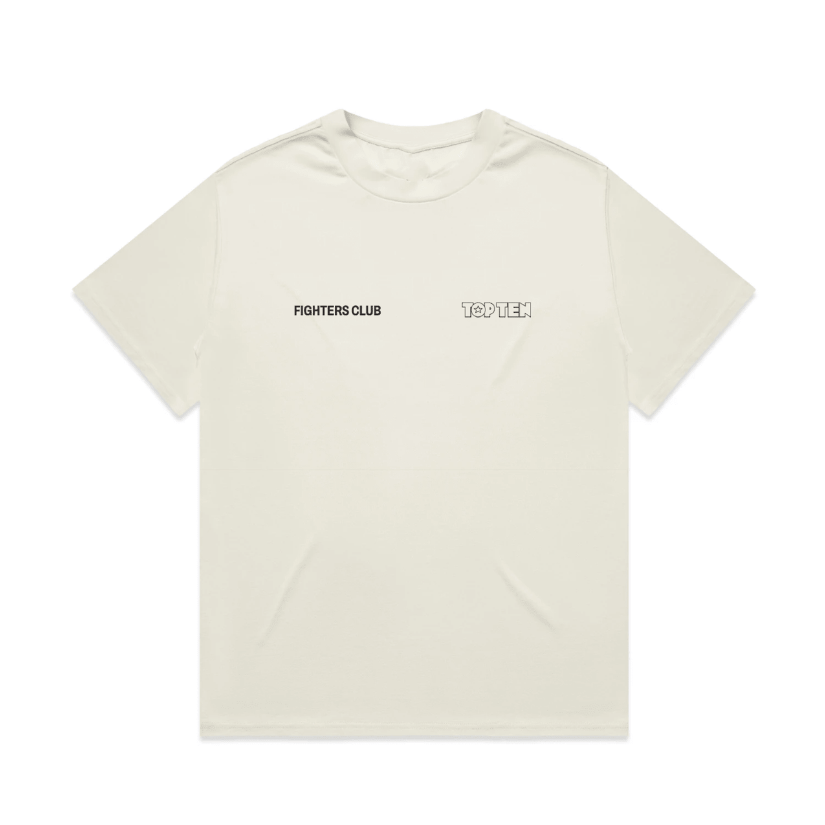 TOP TEN Men's Fighters Club Heavy T-Shirt - Ecru - Front
