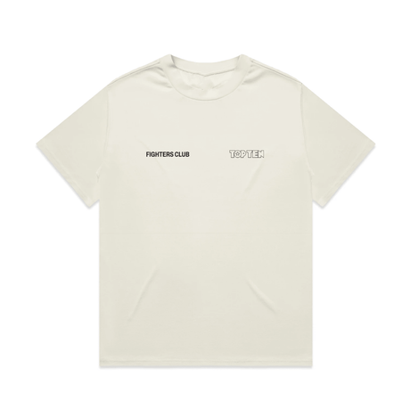 TOP TEN Men's Fighters Club Heavy T-Shirt - Ecru - Front