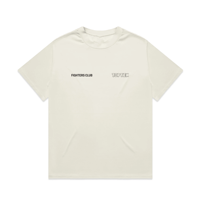 TOP TEN Men's Fighters Club Heavy T-Shirt - Ecru - Front