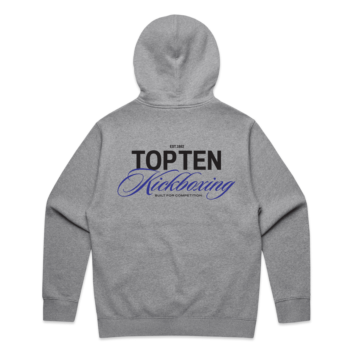 TOP TEN Men's Forged Hoodie (Blue) - Grey - Back
