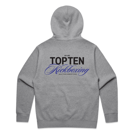 TOP TEN Men's Forged Hoodie (Blue) - Grey - Back