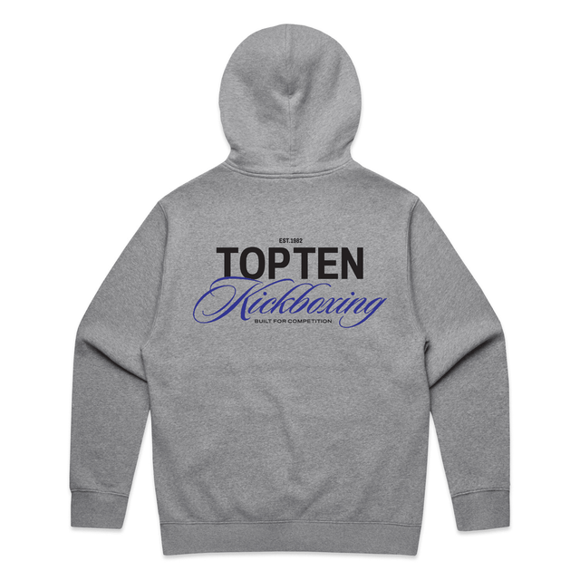TOP TEN Men's Forged Hoodie (Blue) - Grey - Back