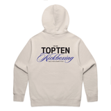 TOP TEN Men's Forged Hoodie (Blue) - Cream - Back