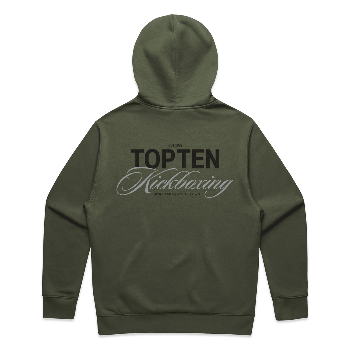 TOP TEN Men's Forged Hoodie (Green) - Back