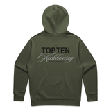 TOP TEN Men's Forged Hoodie (Green) - Back