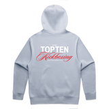 TOP TEN Men's Forged Hoodie (Red) - Baby Blue - Back