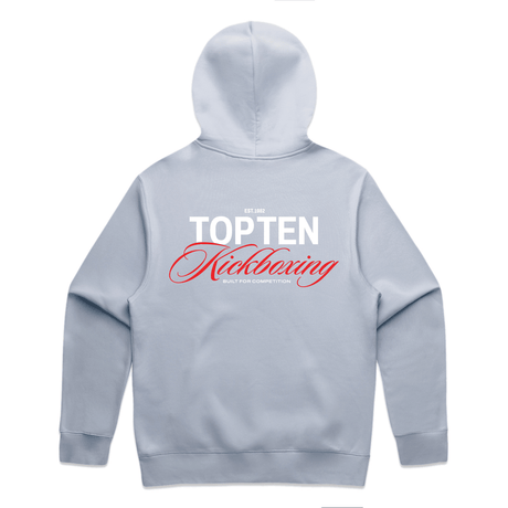 TOP TEN Men's Forged Hoodie (Red) - Baby Blue - Back