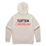TOP TEN Men's Forged Hoodie (Red) - Cream - Back