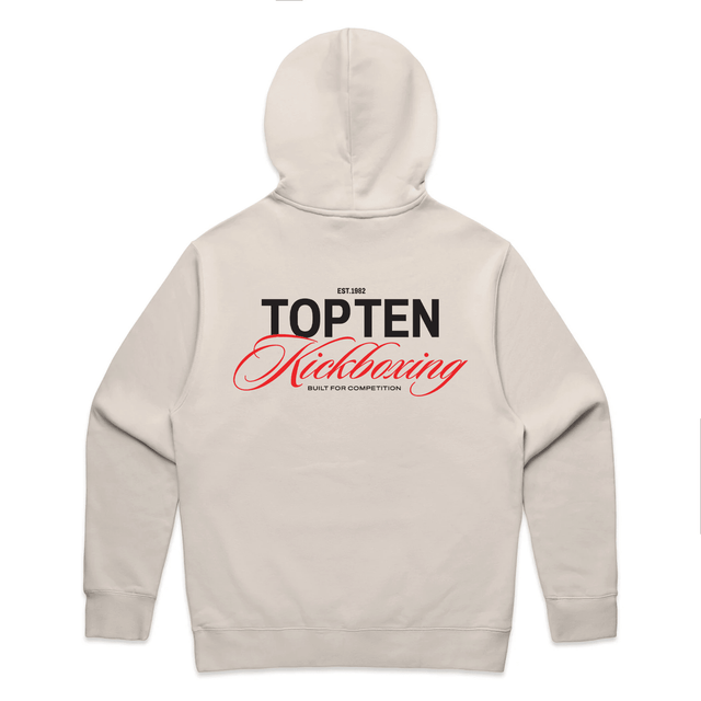 TOP TEN Men's Forged Hoodie (Red) - Cream - Back