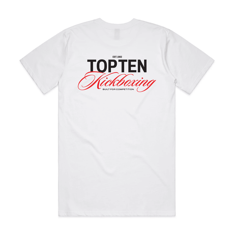 TOP TEN Men's Forged T-Shirt (Red) - White - Back