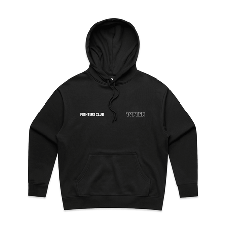 TOP TEN Women's Fighters Club Heavy Hoodie - Black - Front