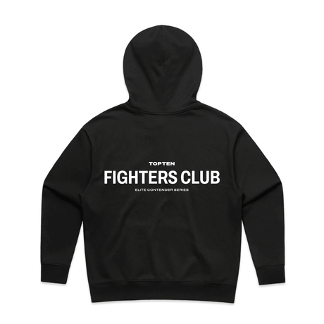 TOP TEN Women's Fighters Club Heavy Hoodie - Black - Back
