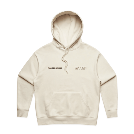 TOP TEN Women's Fighters Club Heavy Hoodie - Ecru - Front