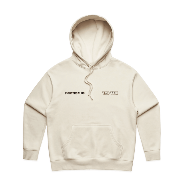 TOP TEN Women's Fighters Club Heavy Hoodie - Ecru - Front
