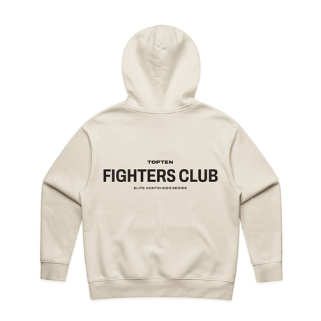 TOP TEN Women's Fighters Club Heavy Hoodie - Ecru - Back