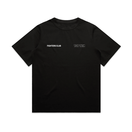 TOP TEN Women's Fighters Club Heavy T-Shirt - Black - Front