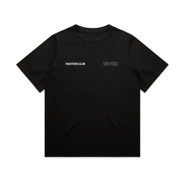 TOP TEN Women's Fighters Club Heavy T-Shirt - Black - Front