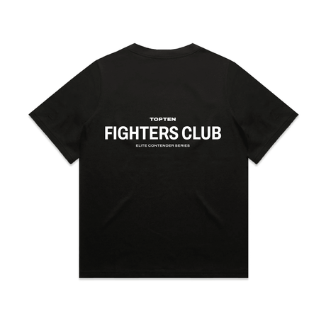 TOP TEN Women's Fighters Club Heavy T-Shirt - Black - Back