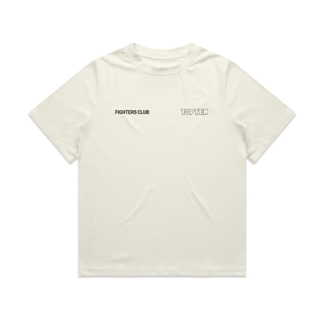 TOP TEN Women's Fighters Club Heavy T-Shirt - Ecru - Front