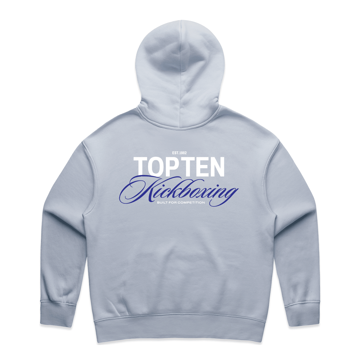 TOP TEN Women's Forged Hoodie (Blue) - Baby Blue - Back