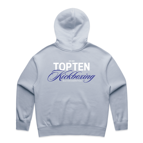 TOP TEN Women's Forged Hoodie (Blue) - Baby Blue - Back