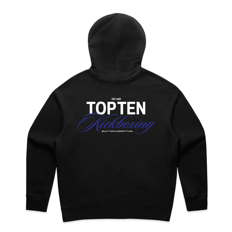 TOP TEN Women's Forged Hoodie (Blue) - Black - Back