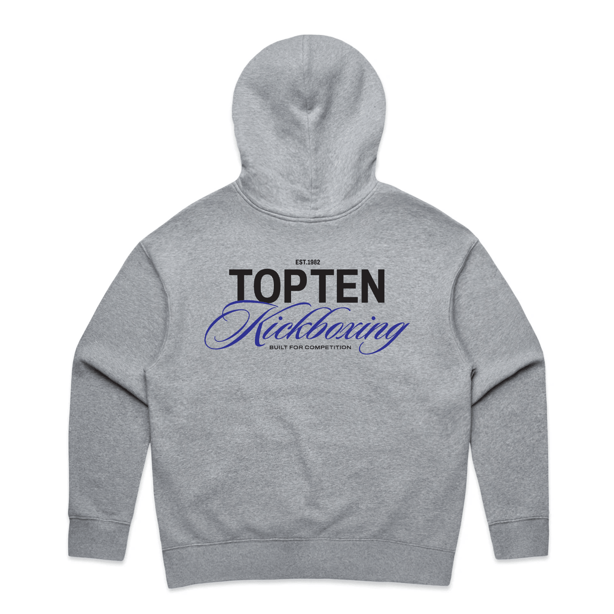 TOP TEN Women's Forged Hoodie (Blue) - Grey - Back