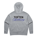 TOP TEN Women's Forged Hoodie (Blue) - Grey - Back